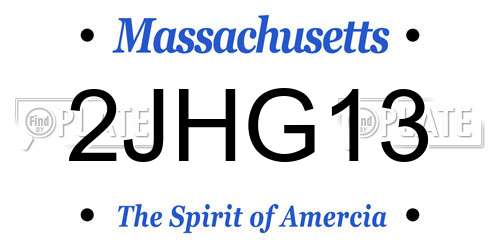 2JHG13 Massachusetts License Plate