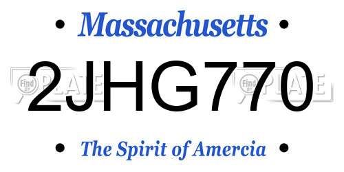 2JHG770 Massachusetts License Plate