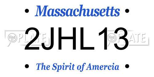 2JHL13 Massachusetts License Plate