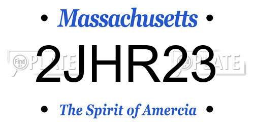 2JHR23 Massachusetts License Plate