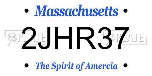 2JHR37 Massachusetts License Plate
