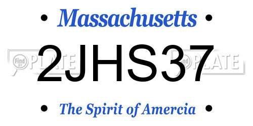 2JHS37 Massachusetts License Plate