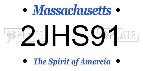 2JHS91 Massachusetts License Plate
