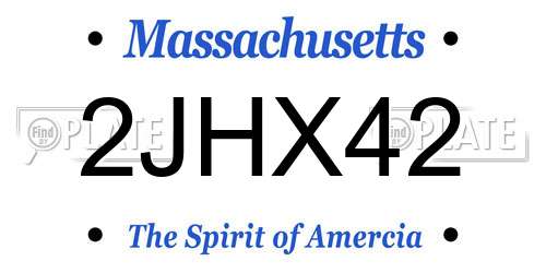 2JHX42 Massachusetts License Plate