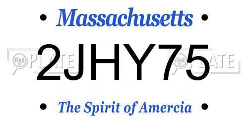 2JHY75 Massachusetts License Plate
