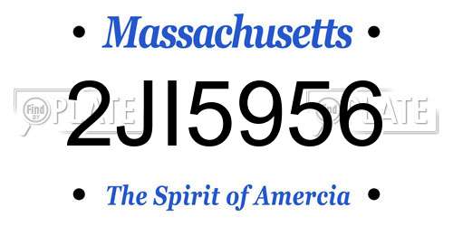 2JI5956 Massachusetts License Plate