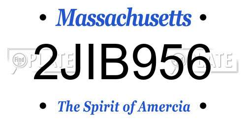 2JIB956 Massachusetts License Plate