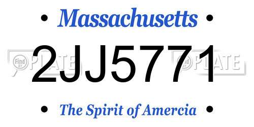 2JJ5771 Massachusetts License Plate