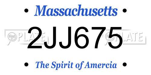 2JJ675 Massachusetts License Plate