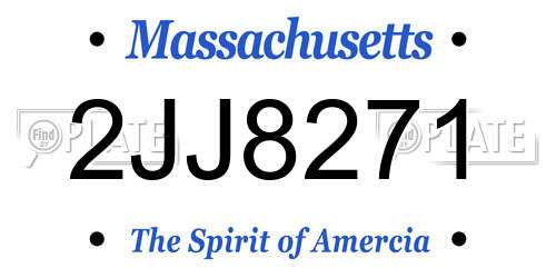 2JJ8271 Massachusetts License Plate