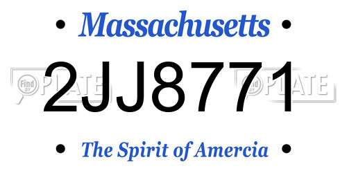 2JJ8771 Massachusetts License Plate