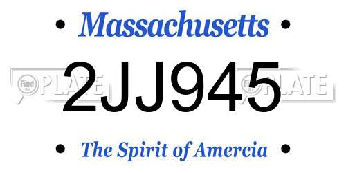 2JJ945 Massachusetts License Plate