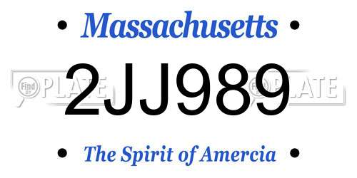 2JJ989 Massachusetts License Plate