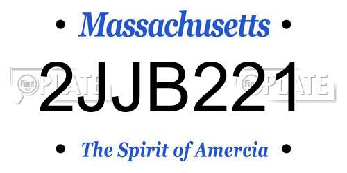 2JJB221 Massachusetts License Plate