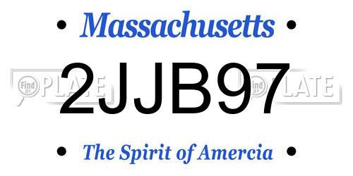 2JJB97 Massachusetts License Plate