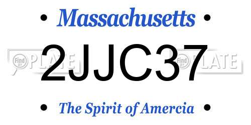 2JJC37 Massachusetts License Plate