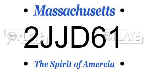 2JJD61 Massachusetts License Plate