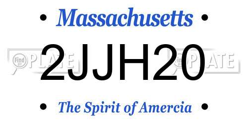 2JJH20 Massachusetts License Plate