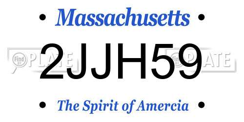 2JJH59 Massachusetts License Plate