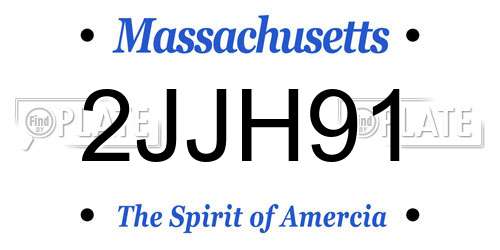 2JJH91 Massachusetts License Plate
