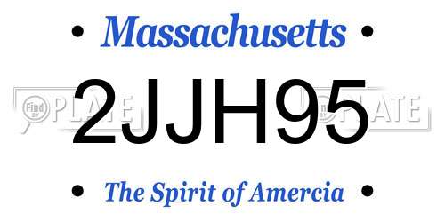 2JJH95 Massachusetts License Plate