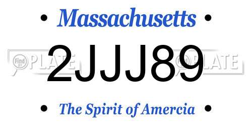 2JJJ89 Massachusetts License Plate