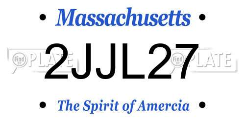 2JJL27 Massachusetts License Plate
