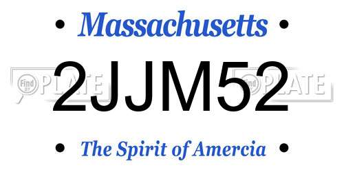 2JJM52 Massachusetts License Plate