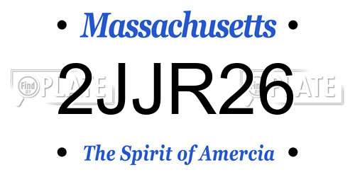 2JJR26 Massachusetts License Plate