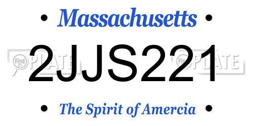 2JJS221 Massachusetts License Plate