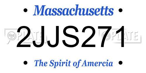 2JJS271 Massachusetts License Plate
