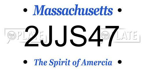 2JJS47 Massachusetts License Plate