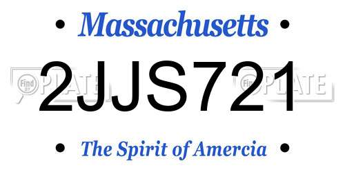 2JJS721 Massachusetts License Plate