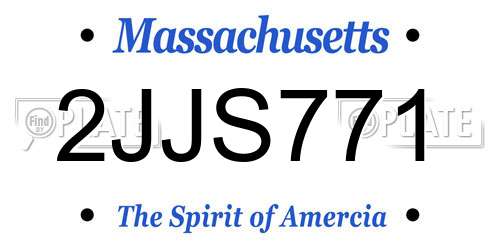 2JJS771 Massachusetts License Plate
