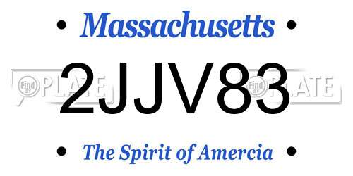 2JJV83 Massachusetts License Plate