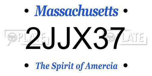 2JJX37 Massachusetts License Plate