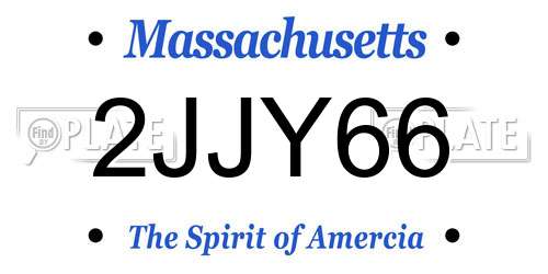 2JJY66 Massachusetts License Plate