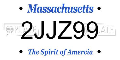2JJZ99 Massachusetts License Plate