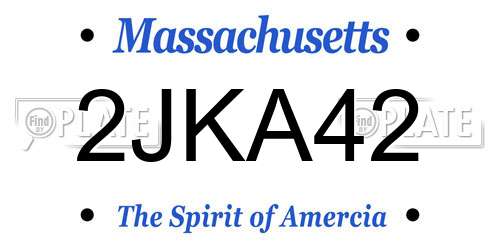 2JKA42 Massachusetts License Plate
