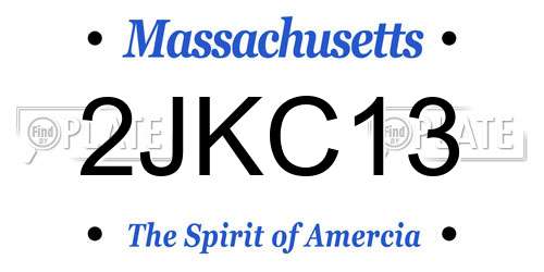 2JKC13 Massachusetts License Plate