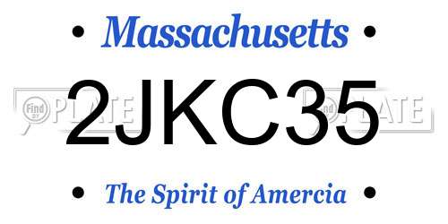 2JKC35 Massachusetts License Plate