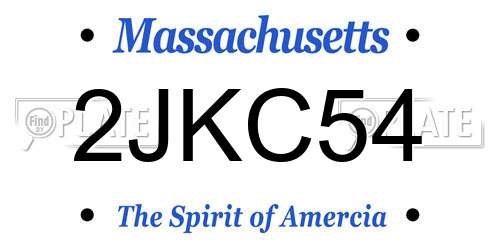 2JKC54 Massachusetts License Plate