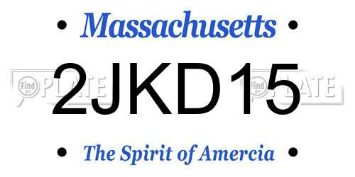 2JKD15 Massachusetts License Plate