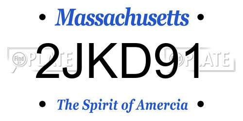 2JKD91 Massachusetts License Plate