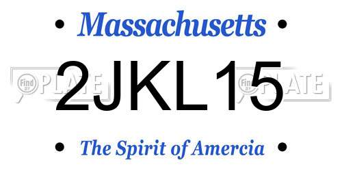 2JKL15 Massachusetts License Plate