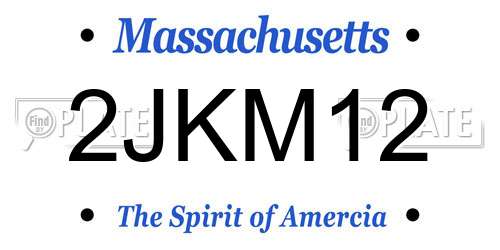 2JKM12 Massachusetts License Plate