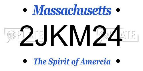 2JKM24 Massachusetts License Plate