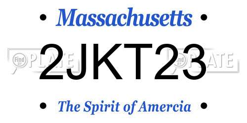 2JKT23 Massachusetts License Plate