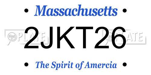 2JKT26 Massachusetts License Plate