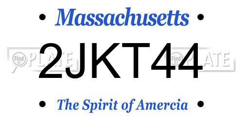 2JKT44 Massachusetts License Plate